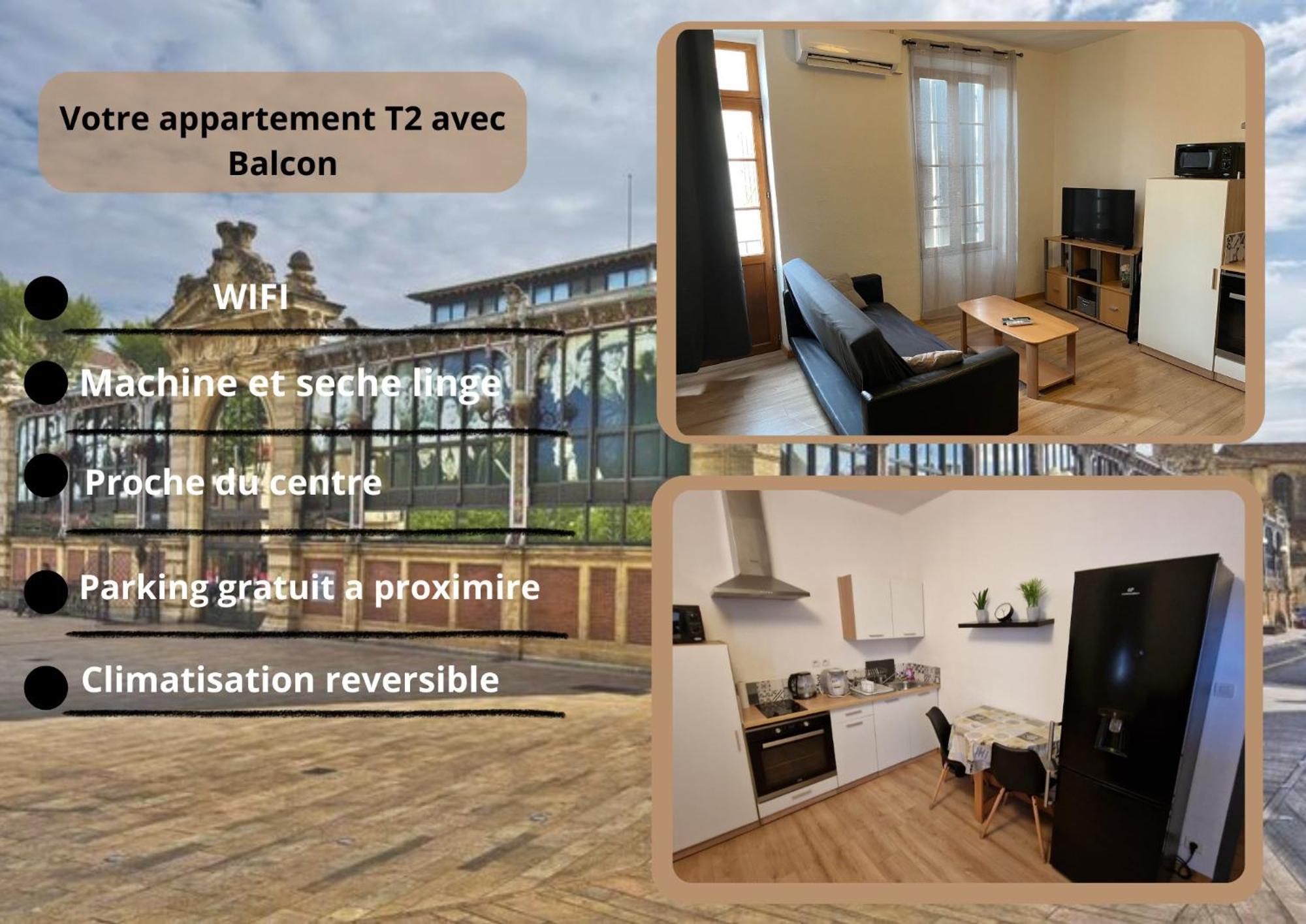Appartement T2 Avec Balcon Proche Centre-Ville ناربون المظهر الخارجي الصورة